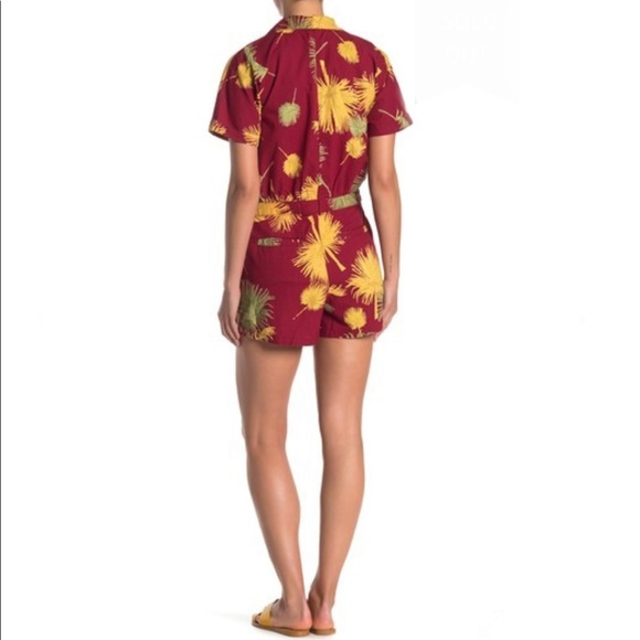 Free People Malibu Romper short Red Combo - Picture 3 of 9